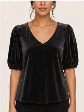 Elegant Black Velvet Top